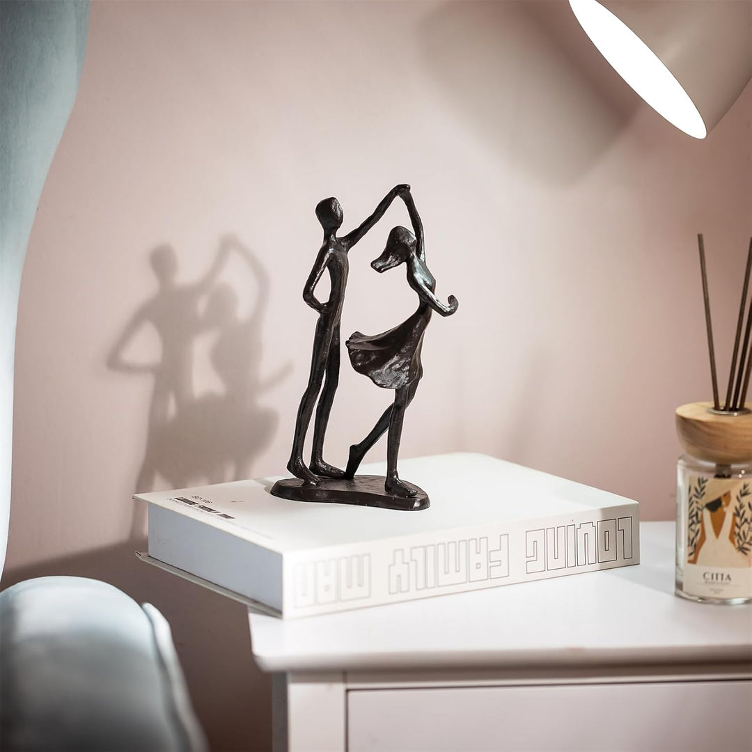 Sziqiqi Eisen 6 Jahrestag Geschenk für Paar - Schwarzes Metall Paar Skulptur Geschenke für Sie Ästhe