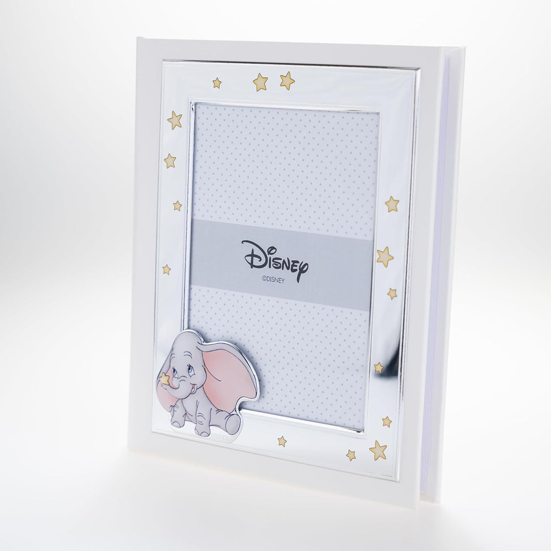 VALENTI & CO. Disney Baby - Dumbo - Fotoalbum für Kinder mit silbernem Fotorahmen für Taufe oder Kin