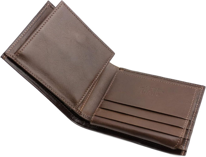 GIUDI ® Geldbörse Herren, Wiener Schachtel, Rindsleder, Mittel-Gross (Dunkelbraun/Sumpf), Dunkelbrau