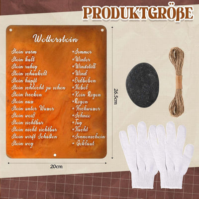 Fiada Rost Schild Wetterstein Lustig Wetterstation für Stein 26,5 x 20 cm Edelrost Schild Rostdeko G