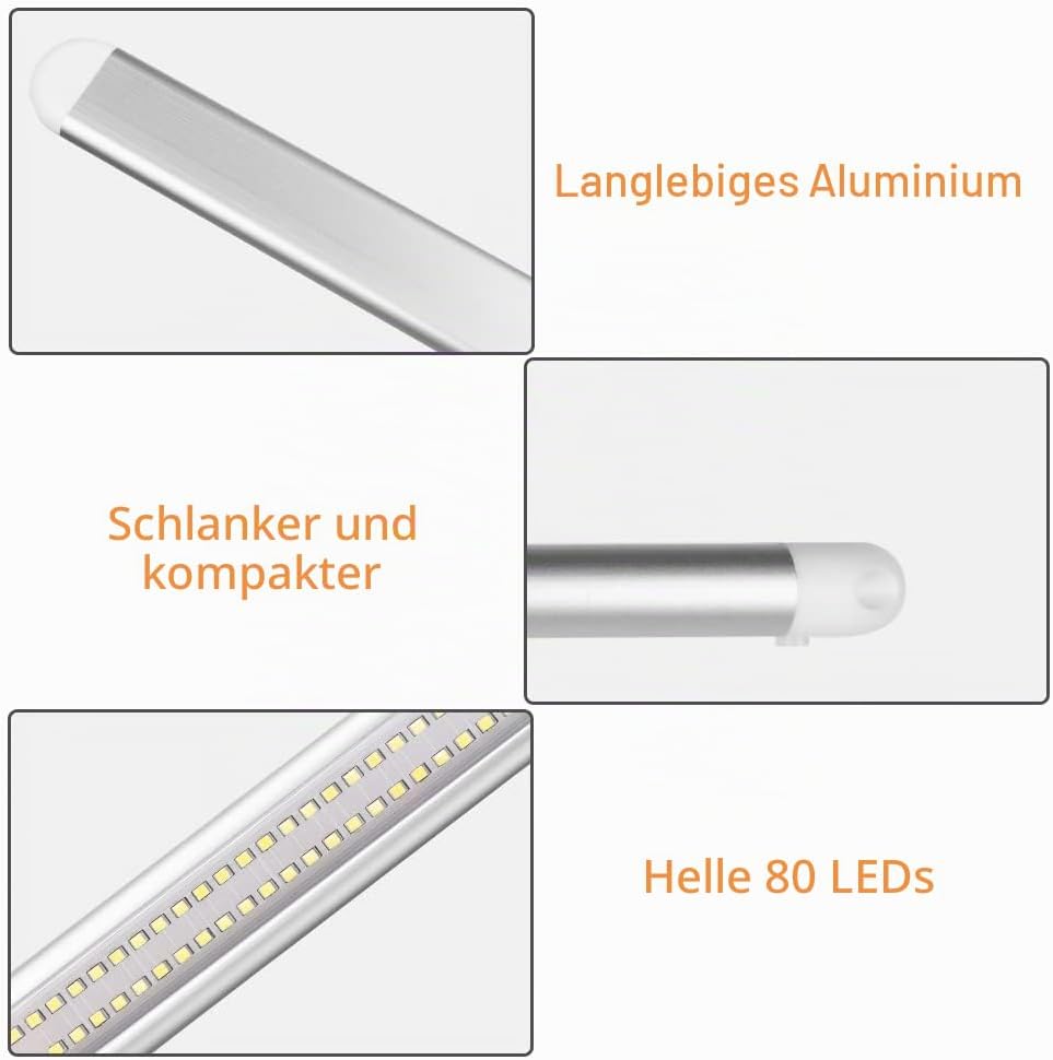 URAQT 80 LED Innenbeluchtung, 2 Stück 12V LED Leiste 1200LM 8W DC LED Innenlichtleiste Mit 2 Verläng