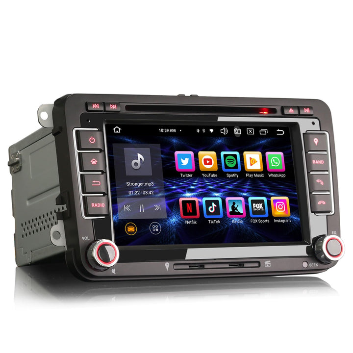 Erisin Android 12 8-Kern 4GB RAM+ 64GB ROM Autoradio Mit GPS Navi für VW Passat Golf 5/6 Touran Skod