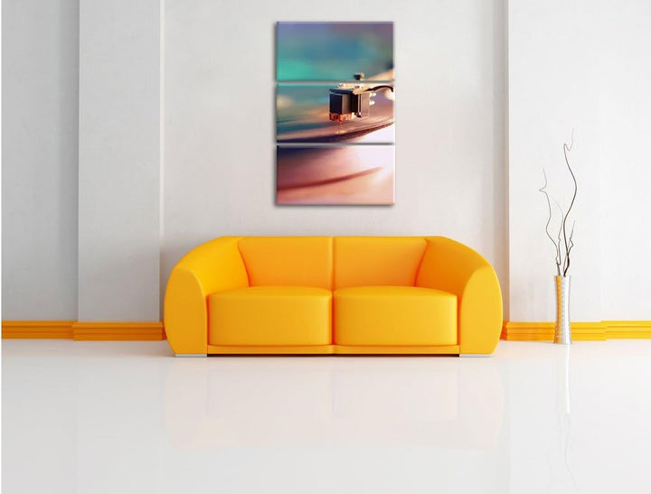 Pixxprint Schallplatte als Leinwandbild - Grösse: 3-Teilig (120x80cm) - Wandbild - Kunstdruck - fert