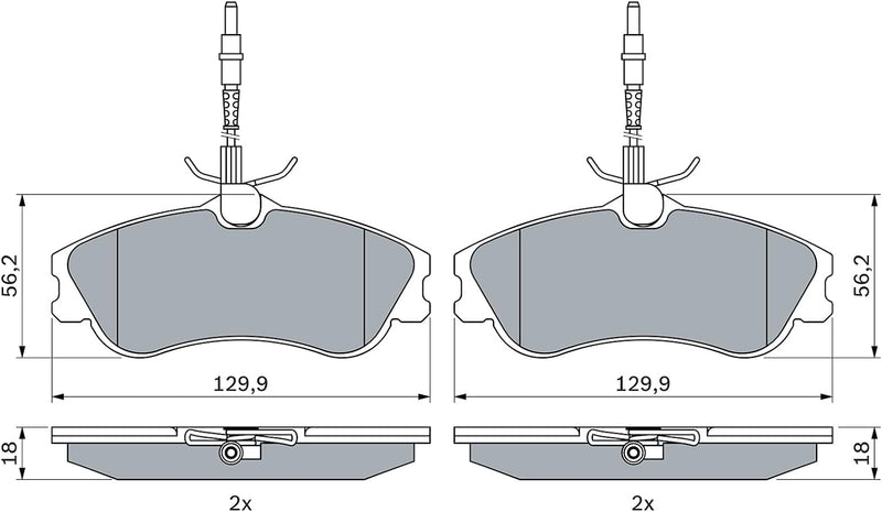 Bosch BP103 Bremsbeläge - Vorderachse - ECE-R90 Zertifizierung - vier Bremsbeläge pro Set