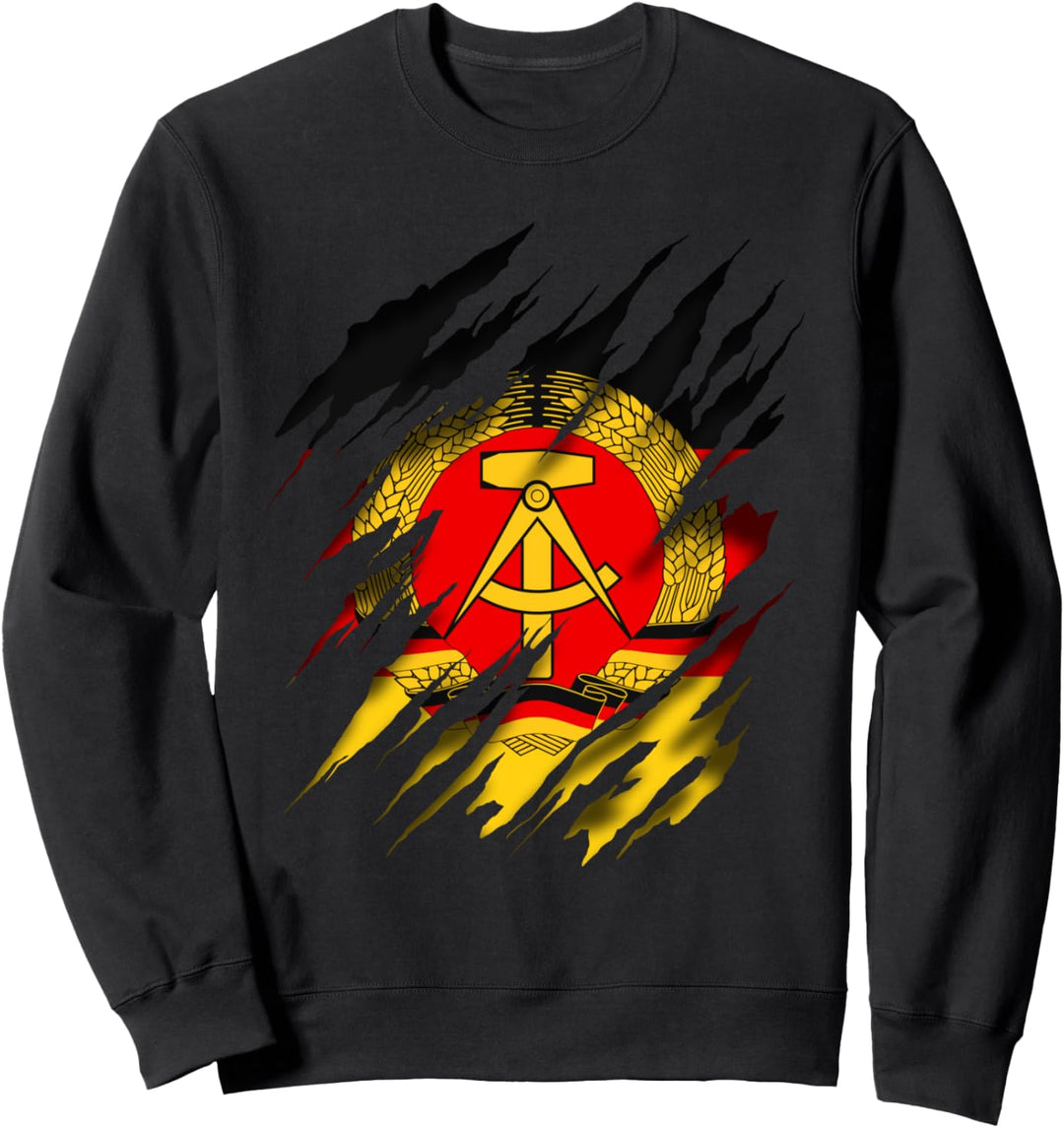 Ossi Fan Kleidung Retro Ostdeutschland Flagge DDR Sweatshirt