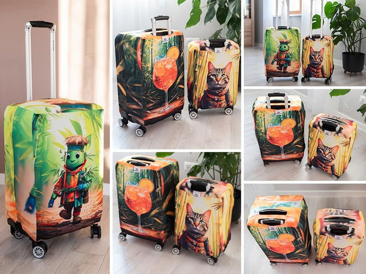 Personalisierte Hochelastische Reise-Koffer Abdeckung mit deinem Foto Schutzabdeckung Kofferschutzhü