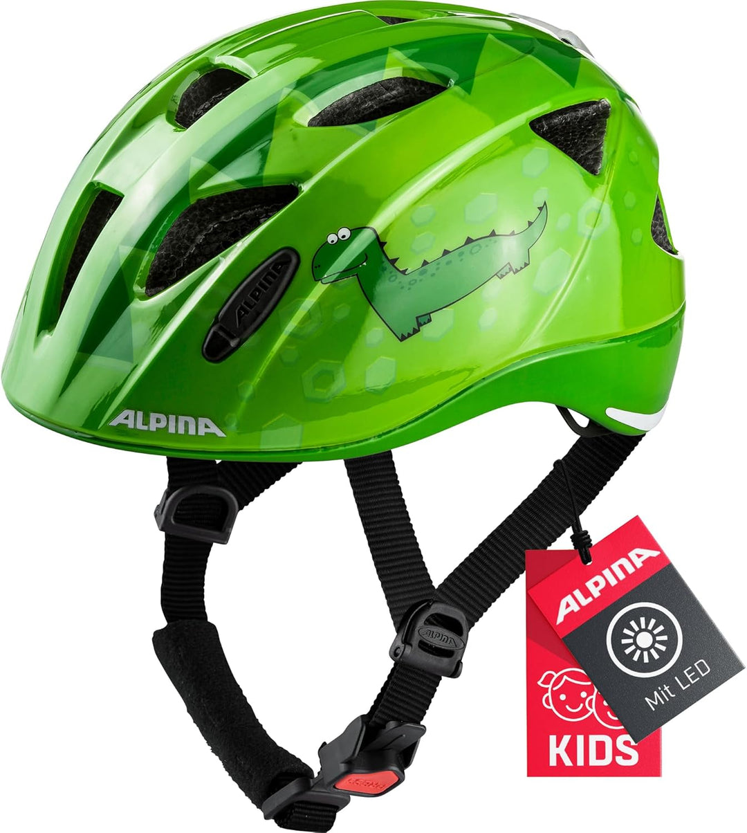 ALPINA XIMO FLASH - Beleuchteter, Reflektierender, Leichter & Anpassbarer LED Fahrradhelm Für Kinder