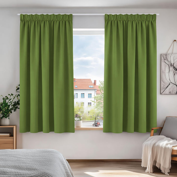 Deconovo Vorhang Thermogardine Blickdicht Kräuselband Gardinen Kinderzimmer Blickdicht Voränge, 138x