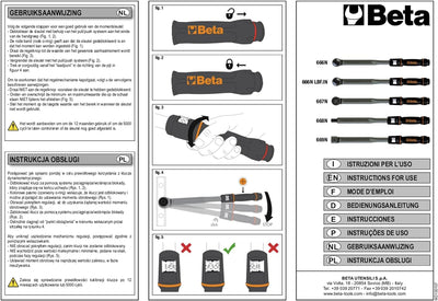 BETA 666N/5 Drehmomentschlüssel, Umschaltknarre für rechtsgängigen Anzug (Werkstattzubehör, Automoti