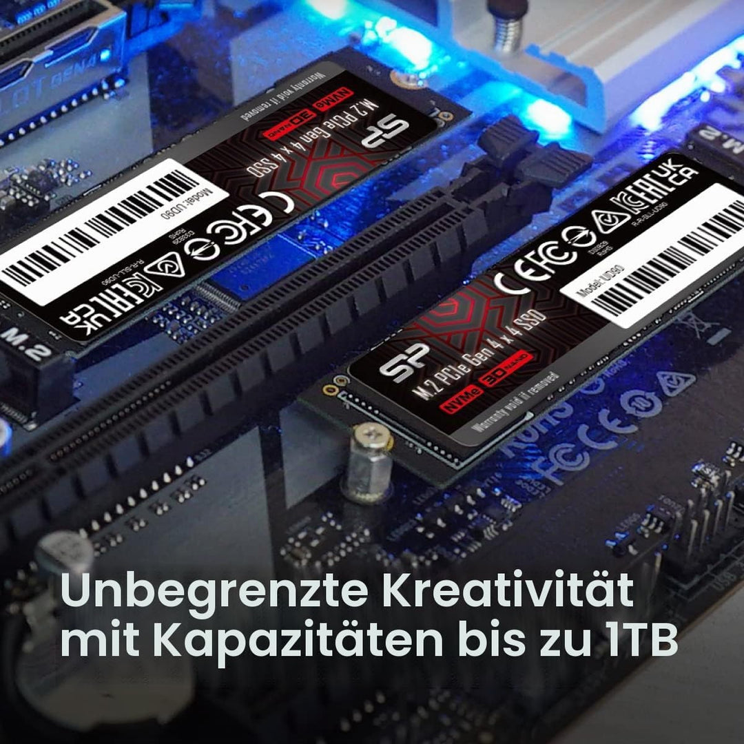 Silicon Power 500GB UD90 NVMe 4.0 Gen4 PCIe M.2 SSD R/W up to 5,000/3,850 MB/s (SP500GBP44UD9005), 5