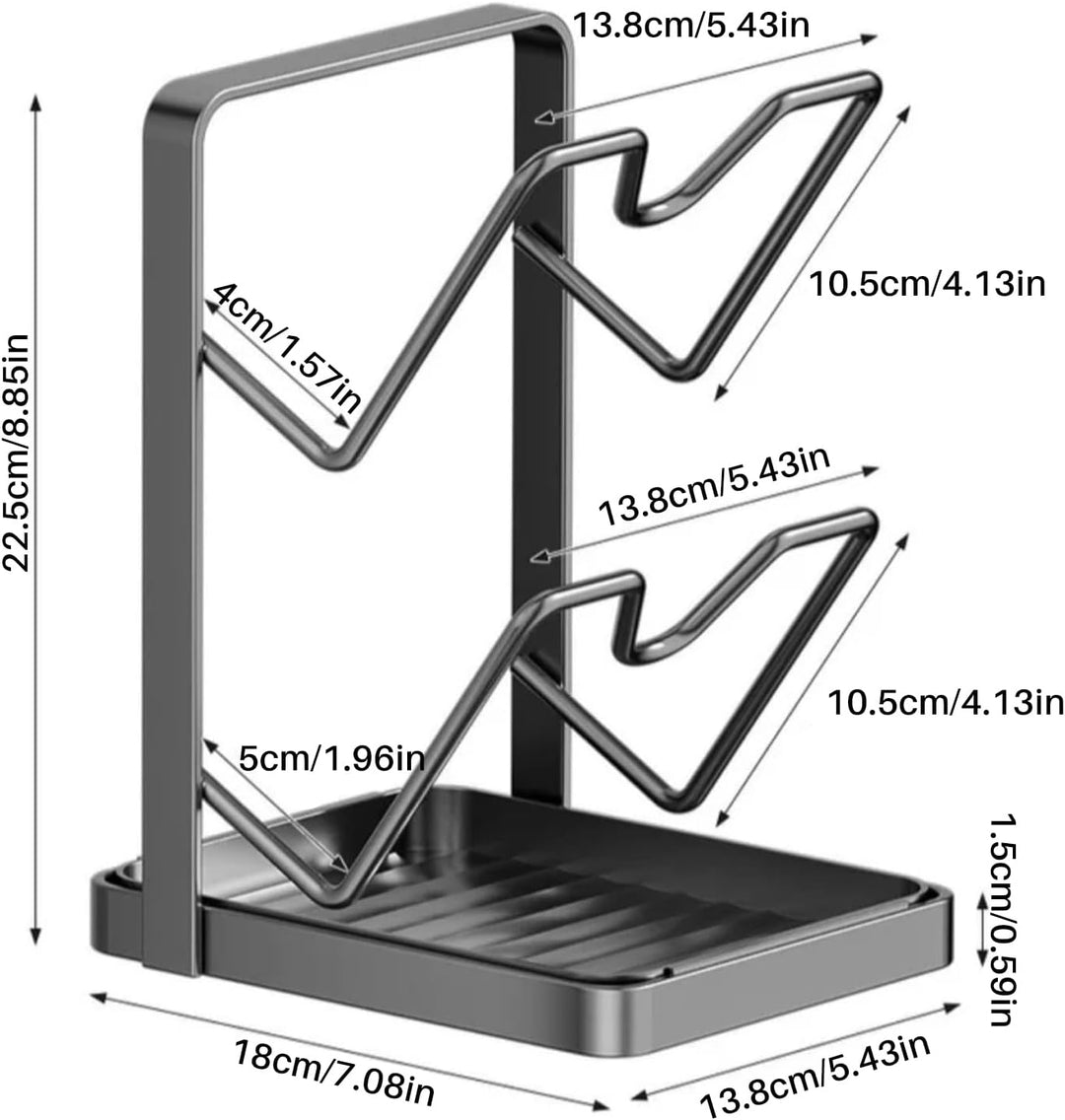 Generisch Topfdeckel Organizer Küchenregal,Topfdeckelhalter Küche,Multifunktionaler Küchenorganizer