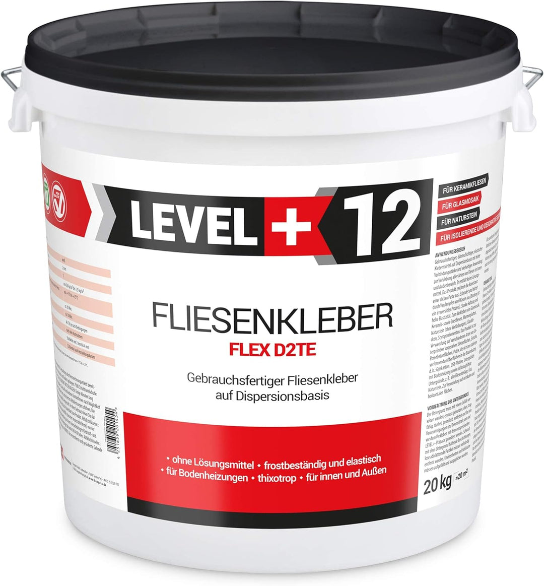 Set 20Kg Weiss Fertig Fliesenkleber Flexkleber + 5L Tiefengrund LF, LEVEL+ SET208