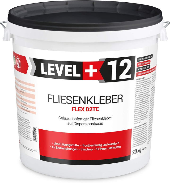 Set 20Kg Weiss Fertig Fliesenkleber Flexkleber + 5L Tiefengrund LF, LEVEL+ SET208