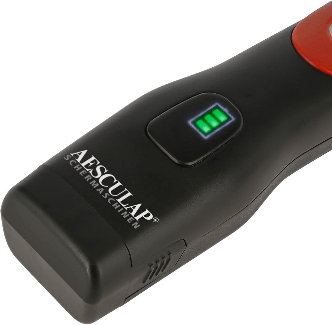 Agrarzone Edition Aesculap Favorita CLi Akku Schermaschine rot mit Aufsteckkamm Set | Ergonomische P
