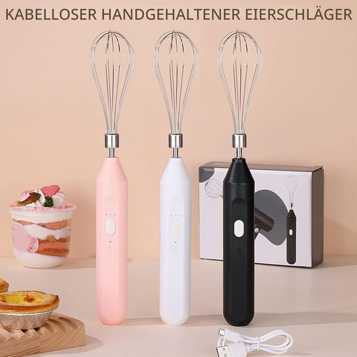 Tragbarer Elektrischer Schaumbereiter, 1200-mAh-Akku, Elektrischer Schneebesen, USB-wiederaufladbare
