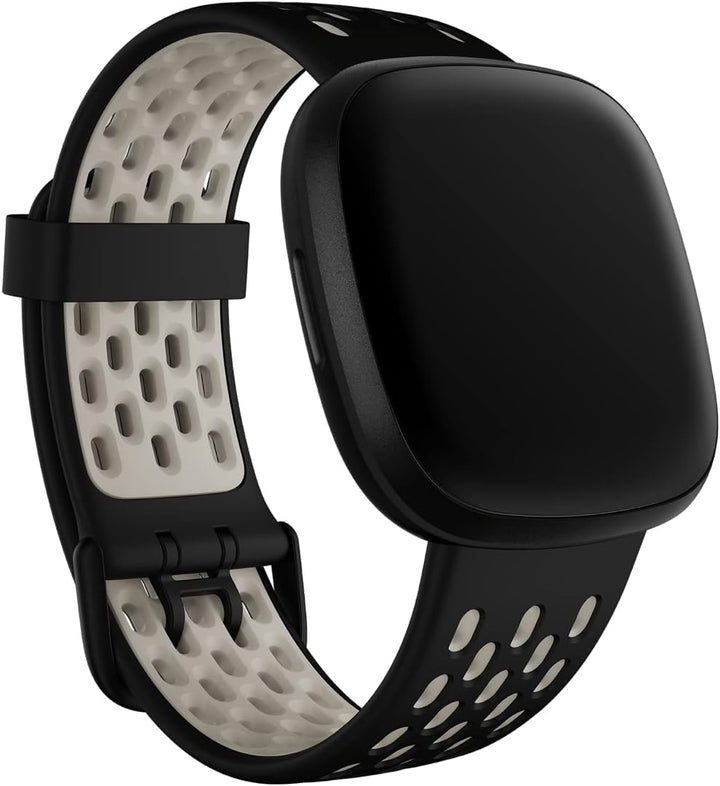 Fitbit Unisex-Adult Versa 3/Sense Armband (Small) Schwarz/Mondweiss L, Schwarz/Mondweiss L