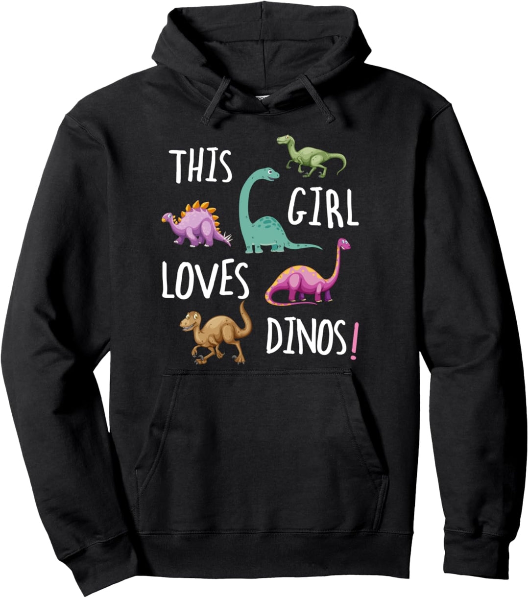 Great Dinosaurs With This Girls Loves Dinos for Women Girls Pullover Hoodie