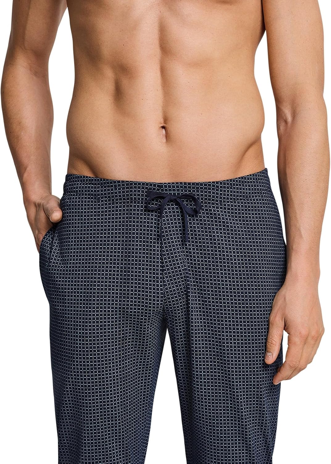 Schiesser Herren Lange Schlafanzughose mit Bündchen Webware - 176618 48/ S Dunkelblau-gem._163839, 4