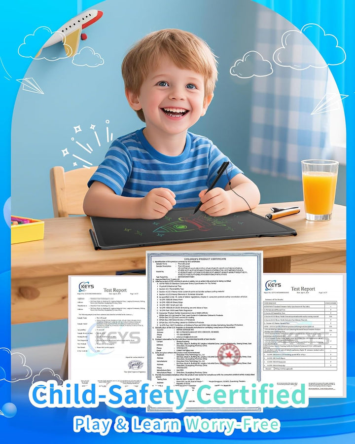 Wiederaufladbares LCD-Schreibtablett für Kinder, 40,6 cm, buntes Zeichentablett, pädagogisches Klein