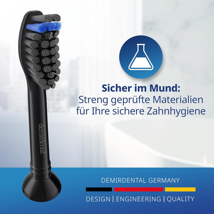 8er demirdental Ersatzbürsten passend für Philips Sonicare, Aktivkohle Aufsätze & Aufsteckbürsten, M