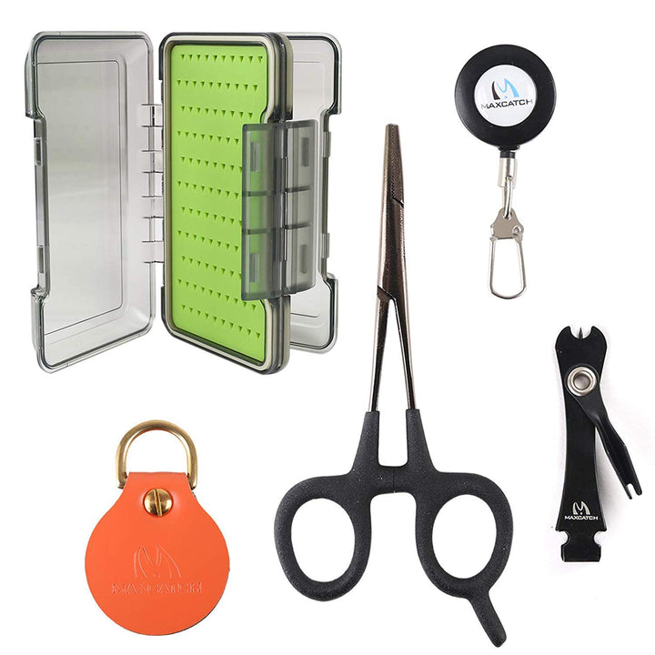 MAXIMUMCATCH Fliegenfischen Zubehör Kombi Schnur knipser/Retractor/Hanken-Lösezange /Vorfachstrecker