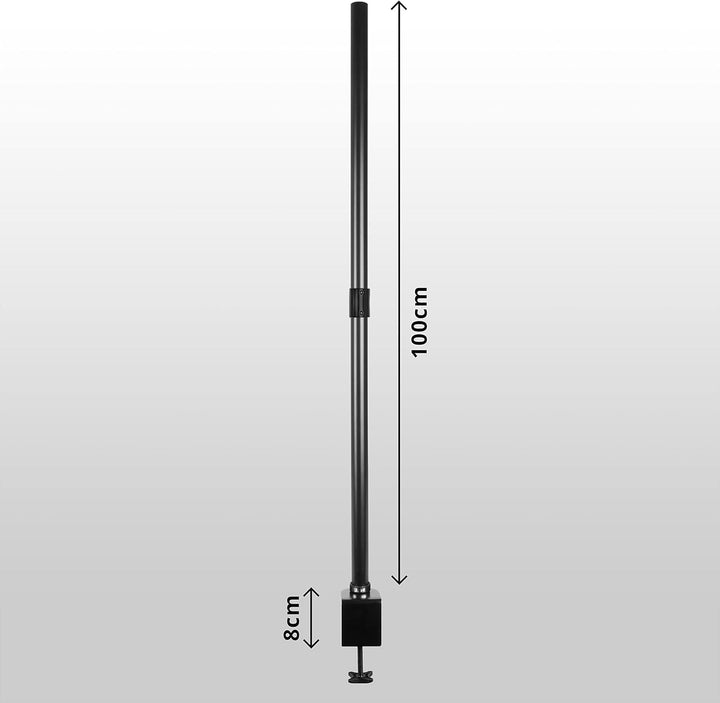 Duronic DMT100 Monitorarm Mittelstange, 100 cm Stange mit Tischklemme, Kompatibel mit Allen Duronic