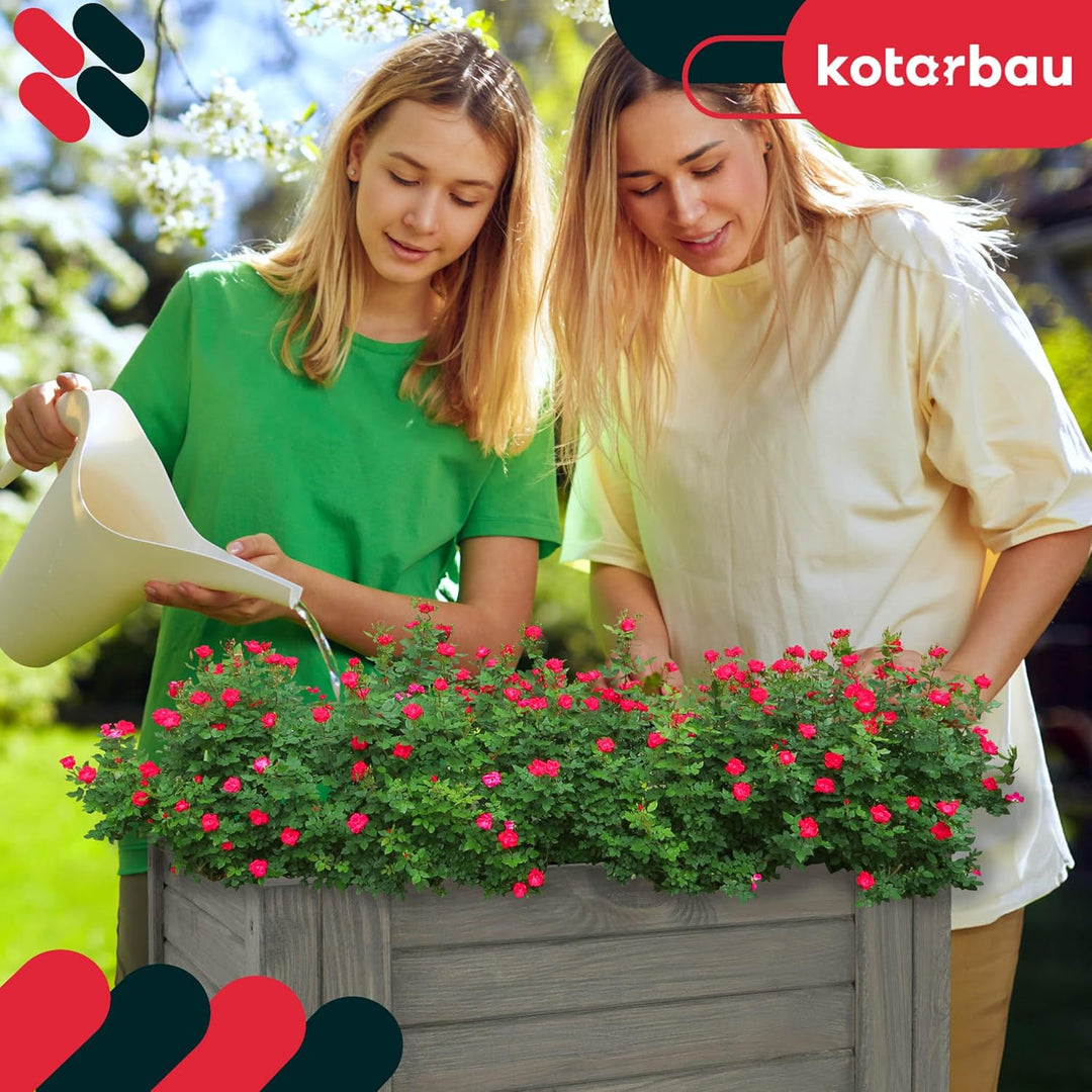 KOTARBAU® Blumenkasten - 50 x 50 x 30 cm - Pflanzkasten mit Vlies - Pflanzkübel gross aussen - Balko