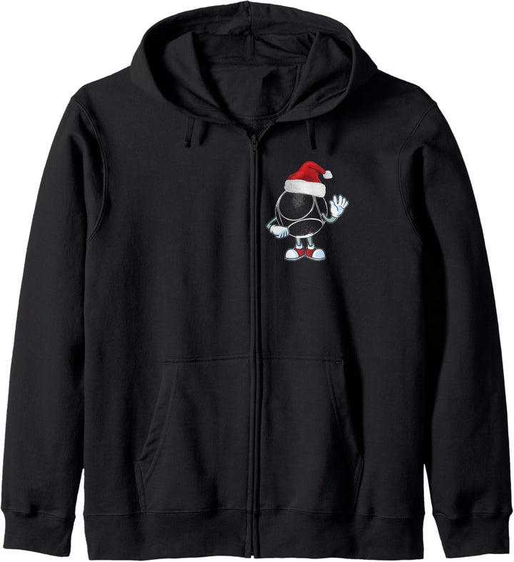 Boulekugeln Weihnachtsmütze Outfit für Boulespieler Boule Kapuzenjacke