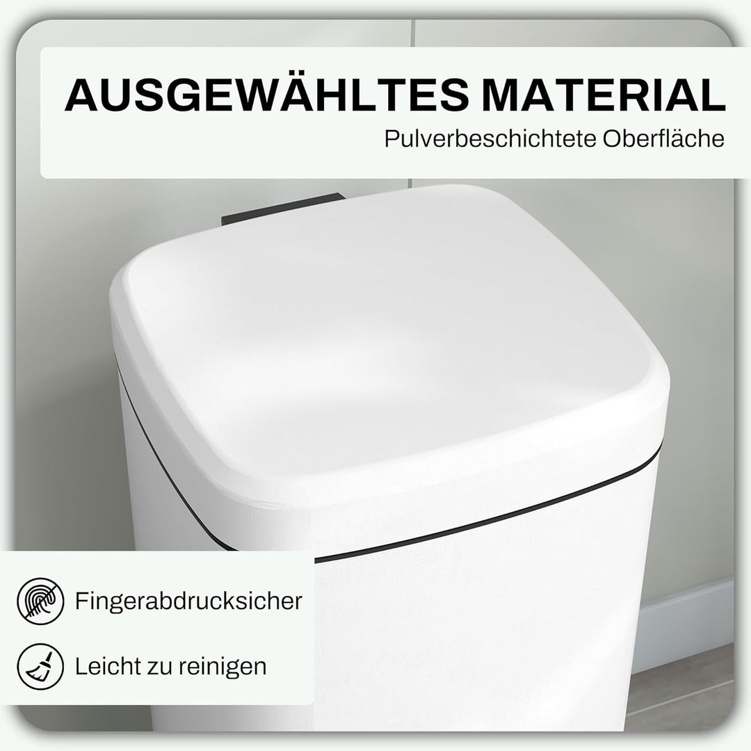 HOMCOM Mülleimer 30L Treteimer Kosmetikeimer Abfalleimer mit Deckel und Fusspedal, Müllbehälter mit
