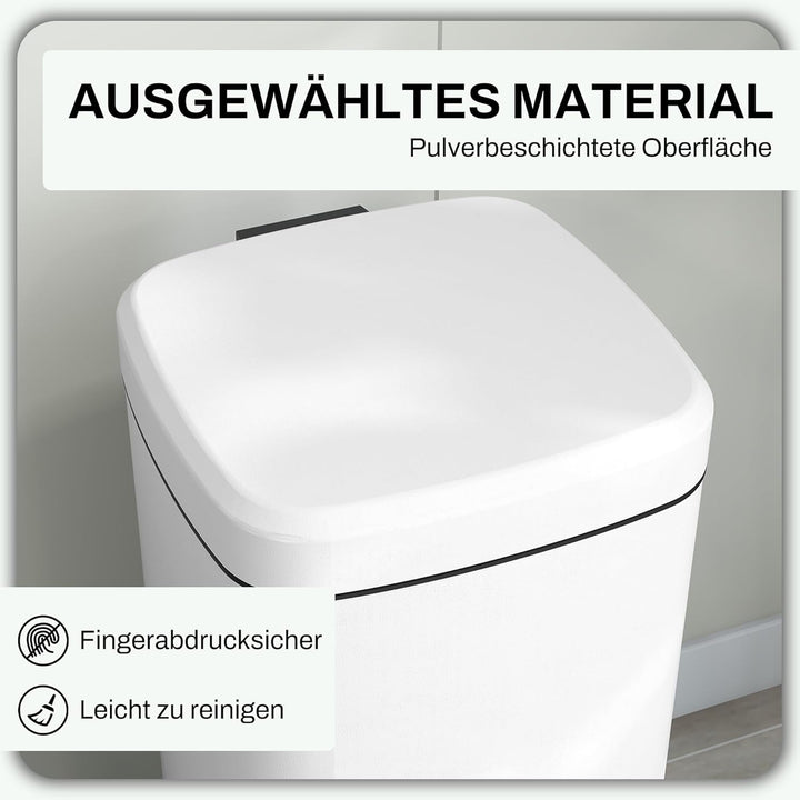 HOMCOM Mülleimer 30L Treteimer Kosmetikeimer Abfalleimer mit Deckel und Fusspedal, Müllbehälter mit
