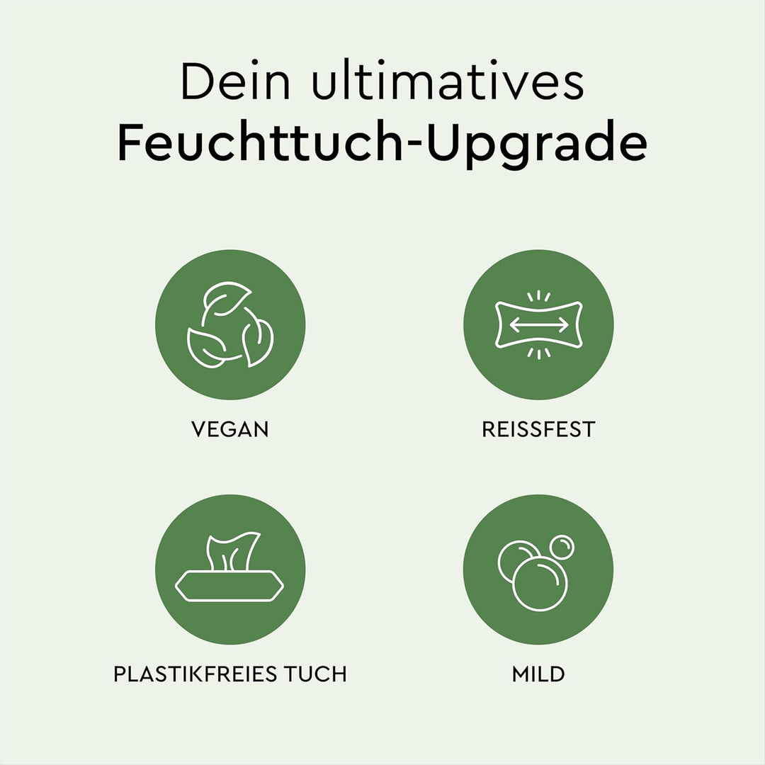 LILLYDOO green Natürliche Feuchttücher, 600 Stück (10 x 60), 100% plastikfreies Tuch, ohne Parfüme (