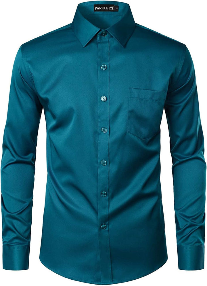 Parklees Herrenhemd, urban, modisch, Freizeit- und Businesshemd, schmale Passform, lange Ärmel, Knop