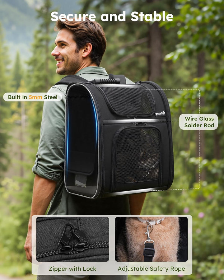 pecute Haustier Rucksack mit Netzfenster, Tragbare und Faltbare Katzentasche, Atmungsaktive und Leic