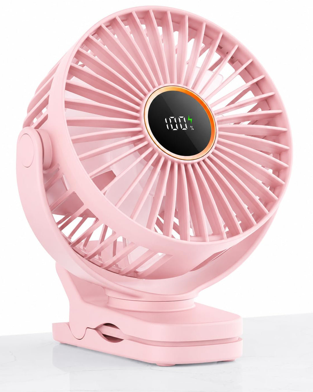 TUNISE USB Ventilator mit Clip, Mini Ventilator 3 Stufen 4,5 m/s, 2000mAh Akku 9,5Std Laufzeit, Tisc
