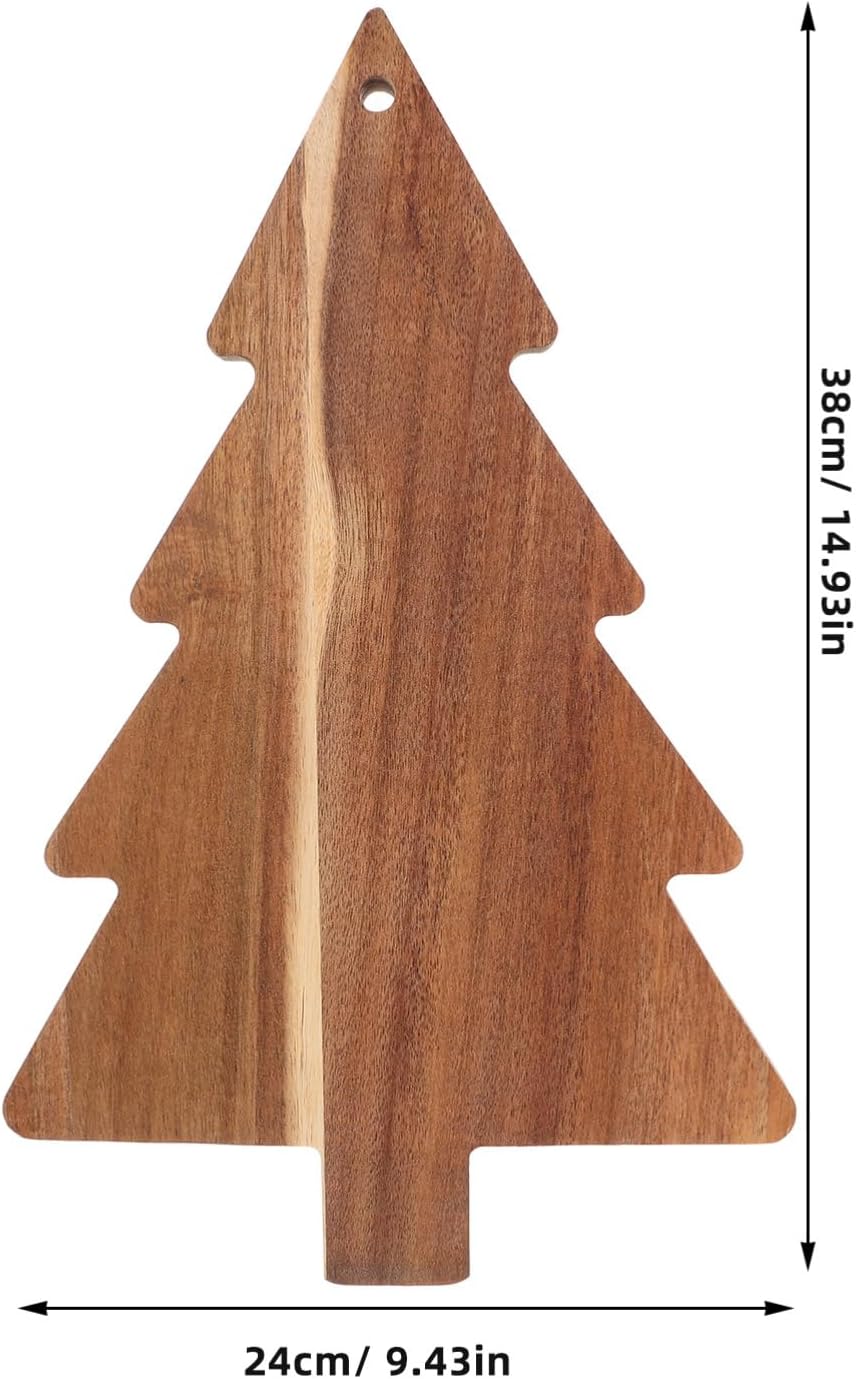 Angoily Weihnachtsbaum-Schneidebrett Holz Wurstbrett Küchen-Schneidebrett Obsttablett Urlaubs-Käsebr