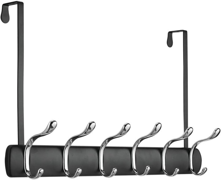 mDesign 2er-Set Türgarderobe zum Einhängen – 12 Garderobenhaken zum über die Tür hängen – Flurgarder