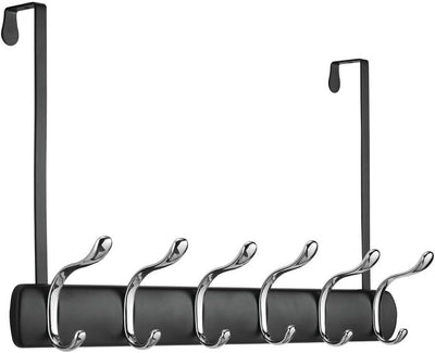 mDesign 2er-Set Türgarderobe zum Einhängen – 12 Garderobenhaken zum über die Tür hängen – Flurgarder