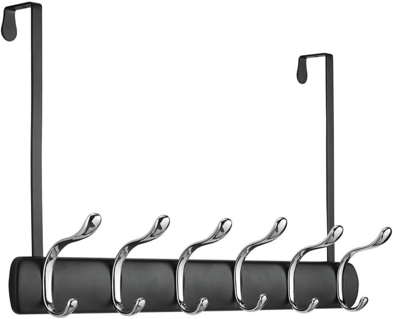 mDesign 2er-Set Türgarderobe zum Einhängen – 12 Garderobenhaken zum über die Tür hängen – Flurgarder