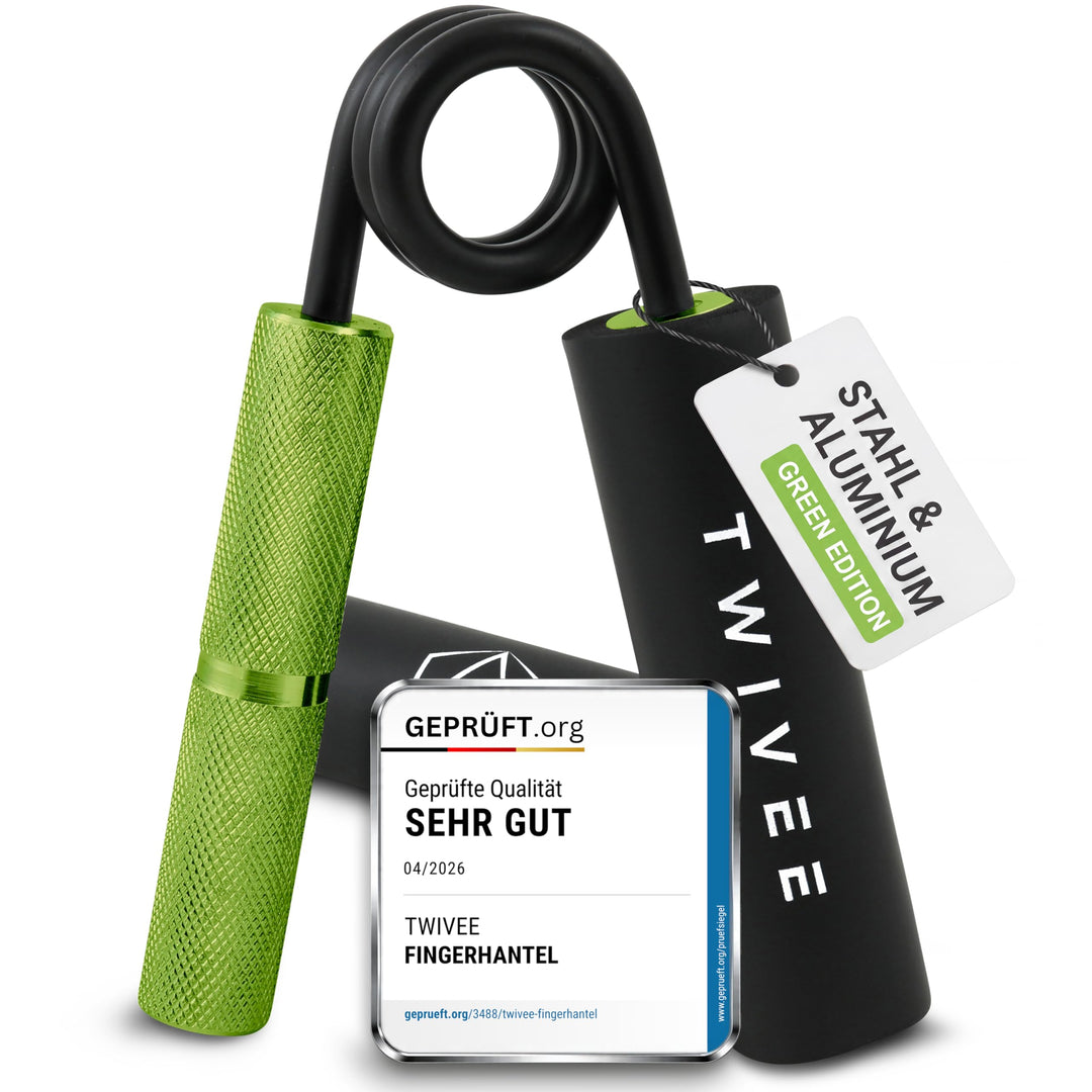 TWIVEE - Fingerhantel - Unterarmtrainer für maximale Griffkraft - Gripper aus gehärtetem Stahl und A