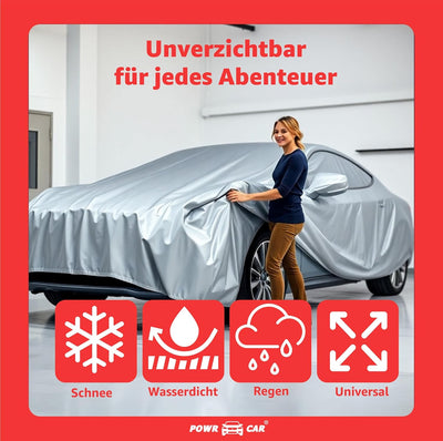 Universale Autoschutzhülle - Autoabdeckung - wasserdichte Autoplane für PKW/KFZ – Car Cover in Silbe