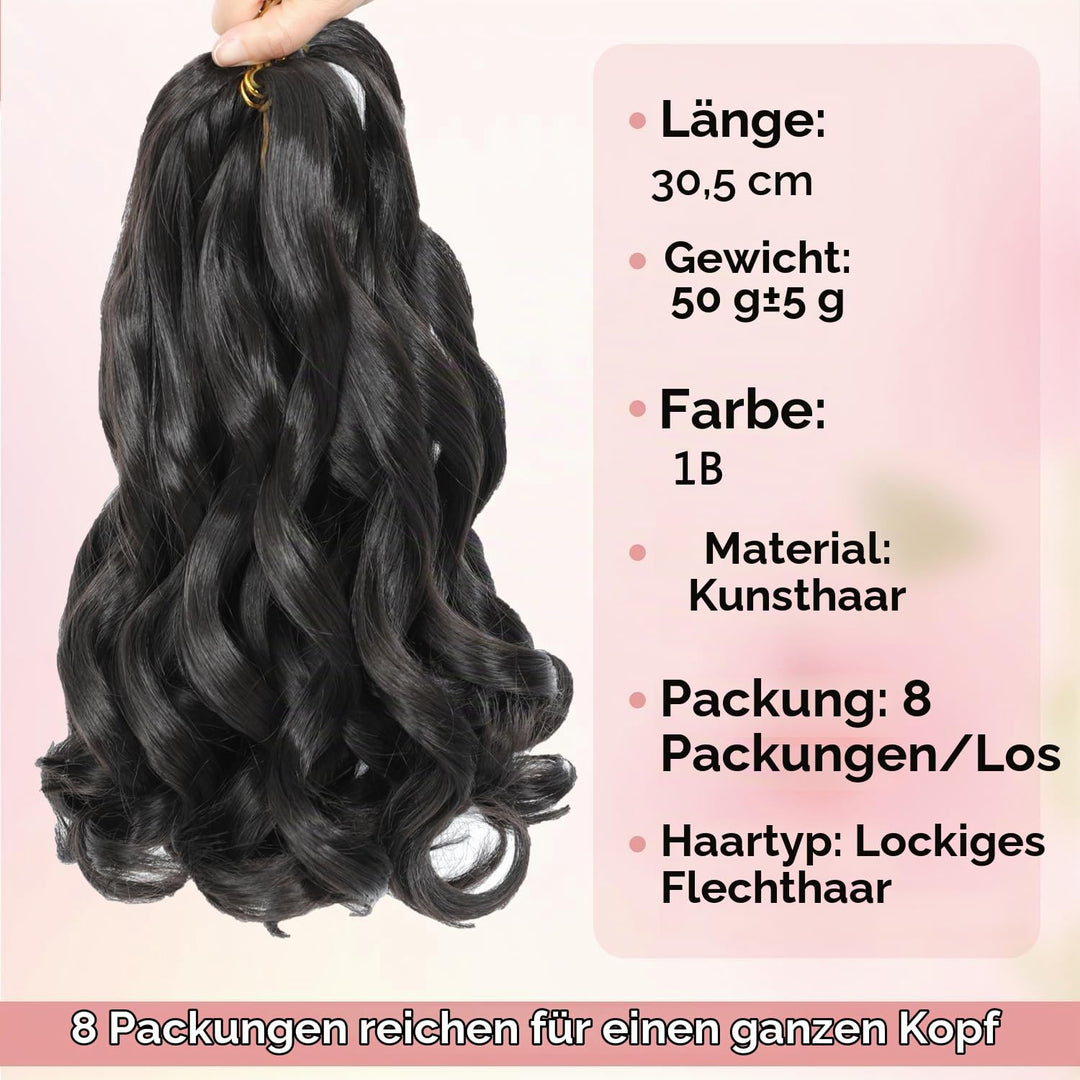 WoWCFyyds 8 Packs French Curl Braiding Hair 12 Inch Loose Wave Spiral Curly Braiding Hair Extensions
