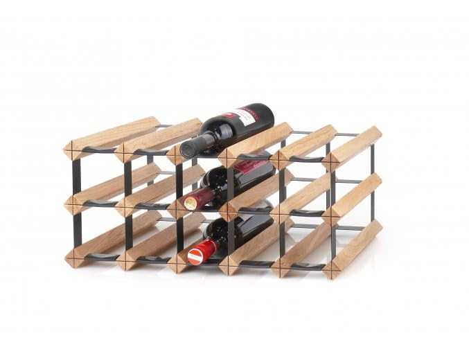 RAXI™ Classic Premium Weinregal aus Eichenholz mit luxuriösem Design, Flaschenregal für 15 Wein Flas