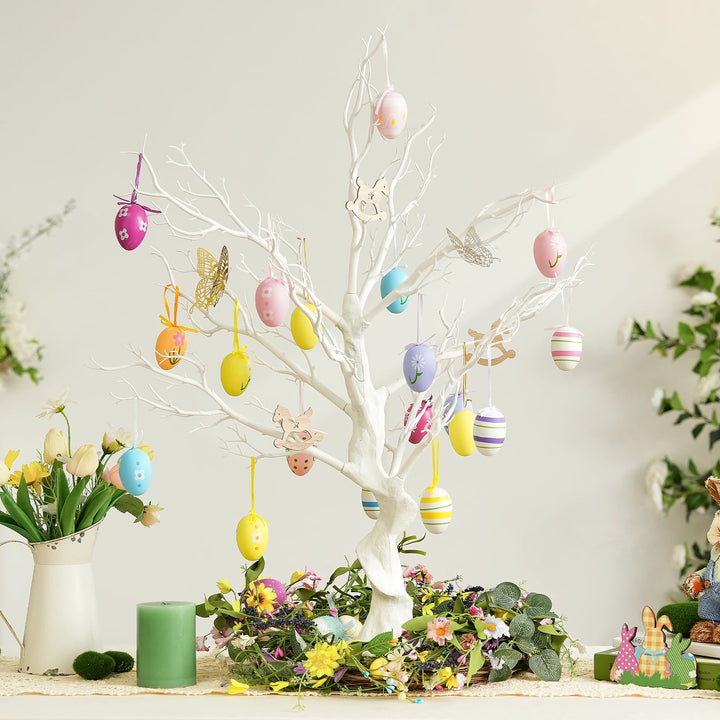 Inweder Weisser Künstlicher Baum Zweigbaum - 80cm Hoch Weihnachtsbaum für Tischdekoration Baum Anzei