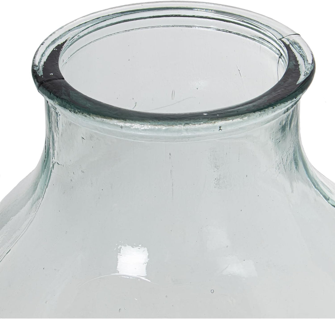 JARRÓN VIDRIO RECICLADO 12L TRANSPARENTE °29X36CM