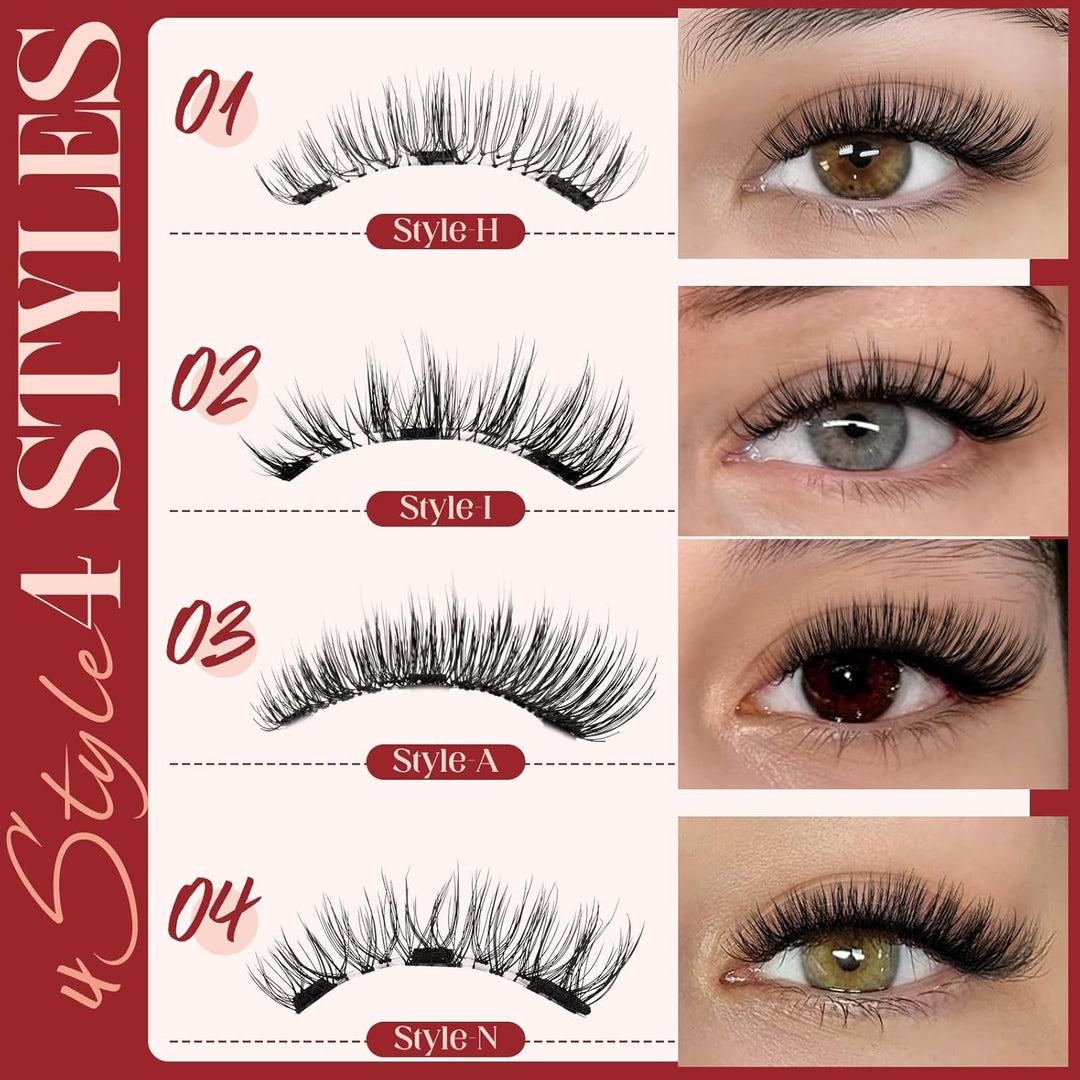 Higu clace Magnetische Wimpern,Magnet Wimpern Ohne Eyeliner,Magnetische Wimpern mit Applikator, Kein