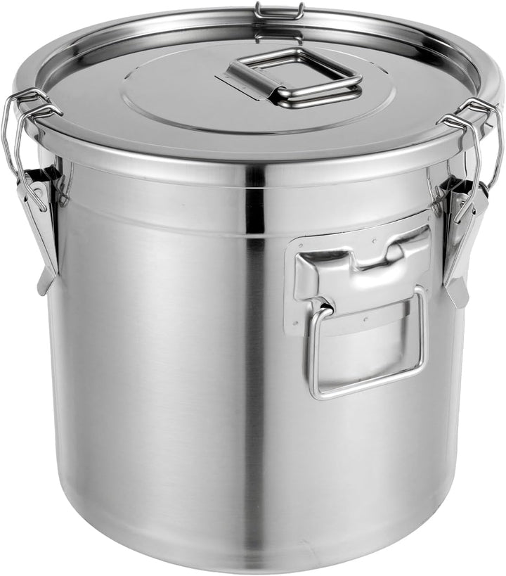 Apriltop 304 Edelstahl Luftdicht Vorratsbehälter mit luftdichtem Deckel, 21L Grosse Metall Lebensmit