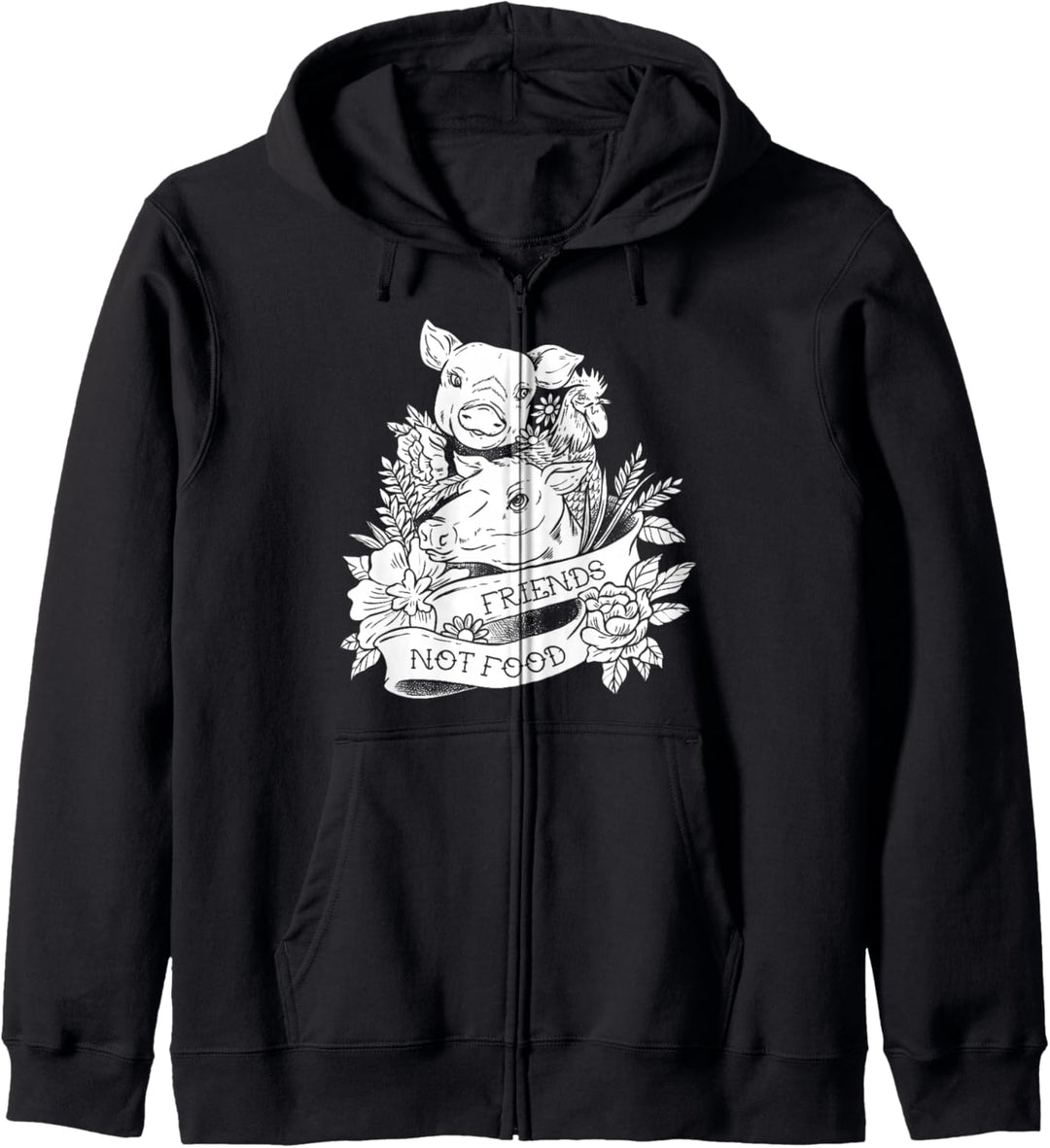 Vegan Friends Not Food Schwein Geschenk Veganismus pflanzliche Nahrung Kapuzenjacke