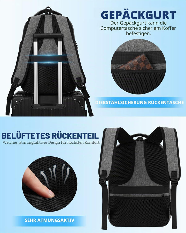 kadilong 17.3 Zoll Rucksack Herren,Schulrucksack Jungen Teenager Laptop Rucksack Schule Schultasche
