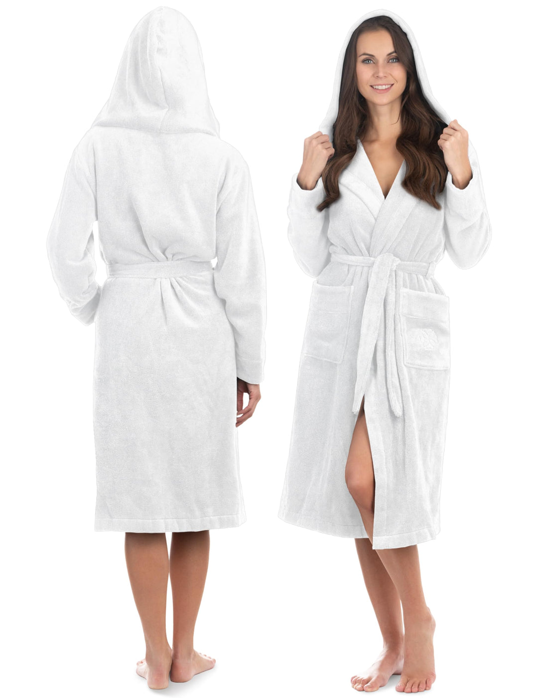 Liebenstein® Premium Bademantel Damen aus 100% samtweicher Baumwolle mit Kapuze – elegante Passform
