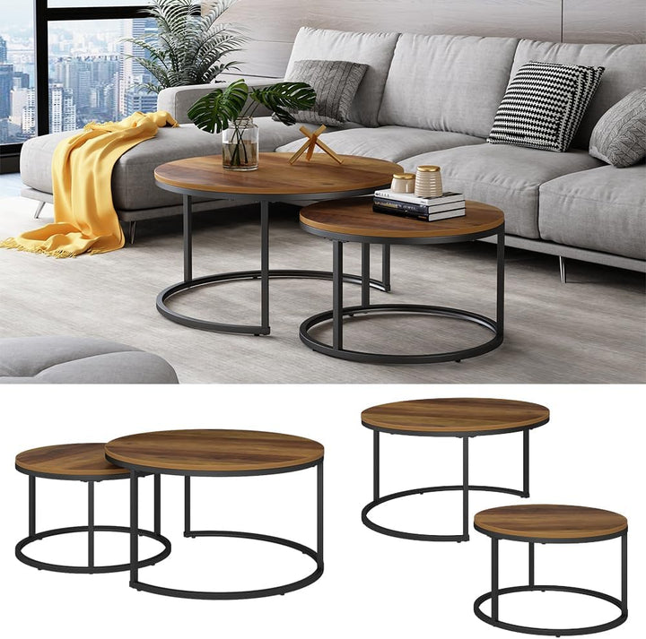 Vicco Couchtisch Set Montreal, Antikholz, 77 x 40 cm 2 Teile